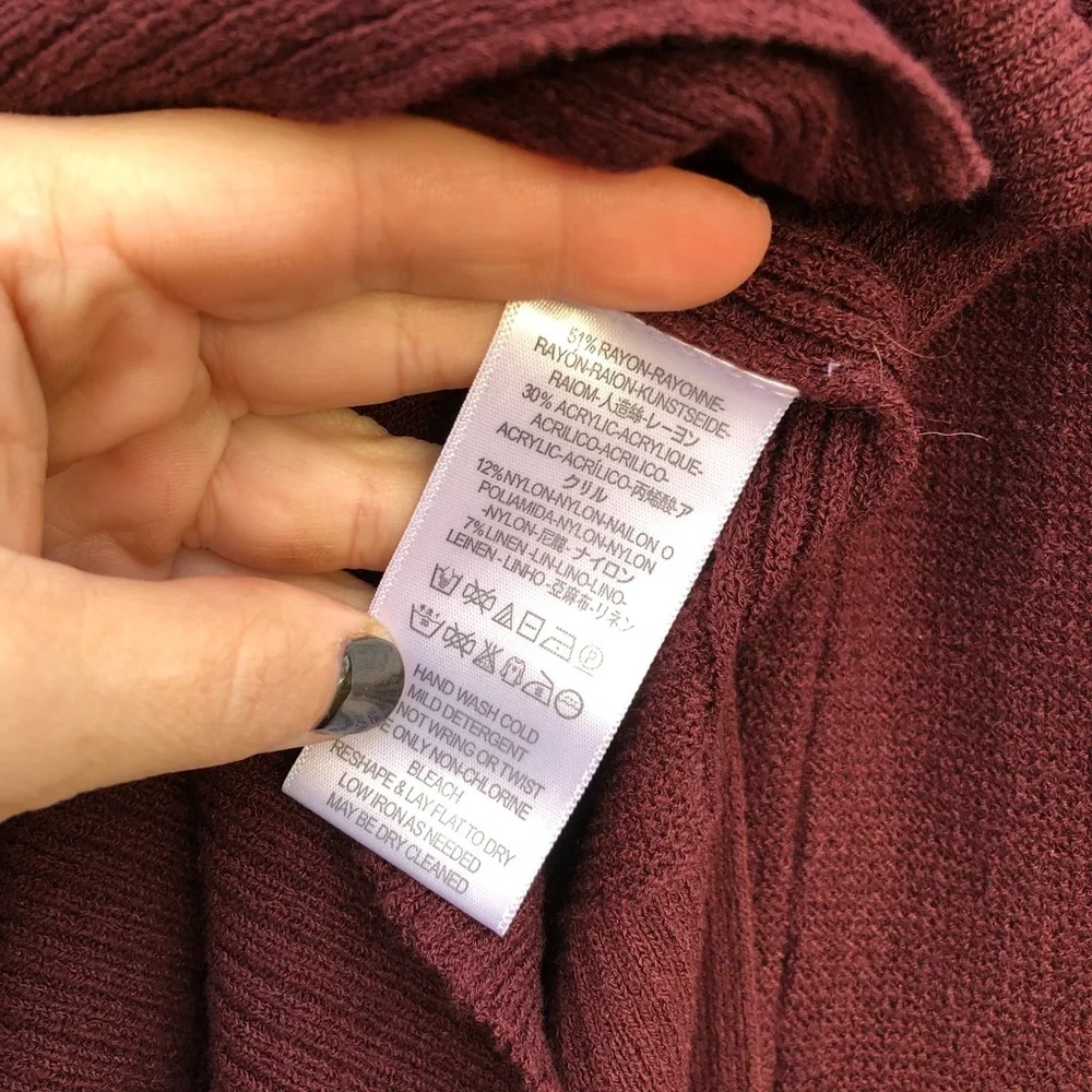 Free People Burgundy Criss Cross Sweater Tunic
